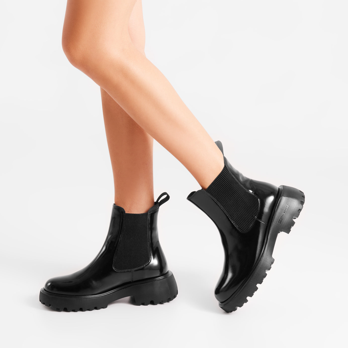 WODEN STB WOMENS Aya Patent Boots 020 Black
