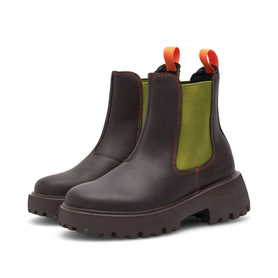 WODEN Aya Waterproof Rubber Boots 287 Chocolate/Bambus Green