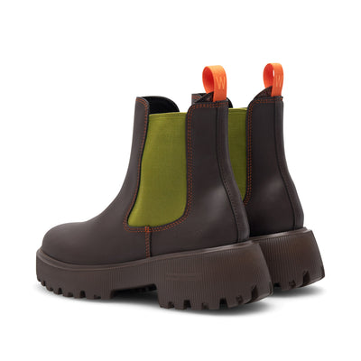 WODEN Aya Waterproof Rubber Boots 287 Chocolate/Bambus Green