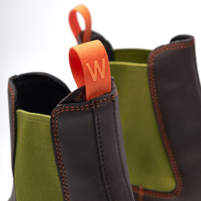 WODEN Aya Waterproof Rubber Boots 287 Chocolate/Bambus Green