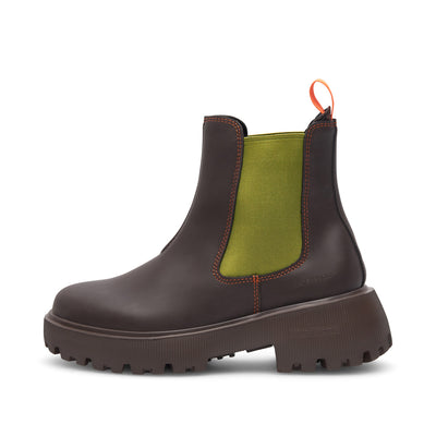 WODEN Aya Waterproof Rubber Boots 287 Chocolate/Bambus Green
