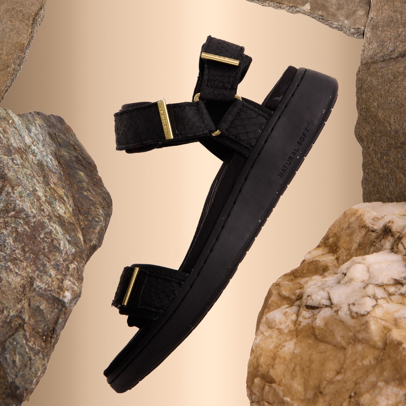 WODEN Line Fish Sandals 020 Black