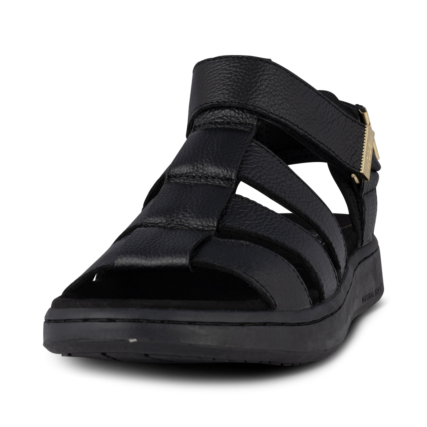 WODEN Line Fisherman Leather Sandals 020 Black