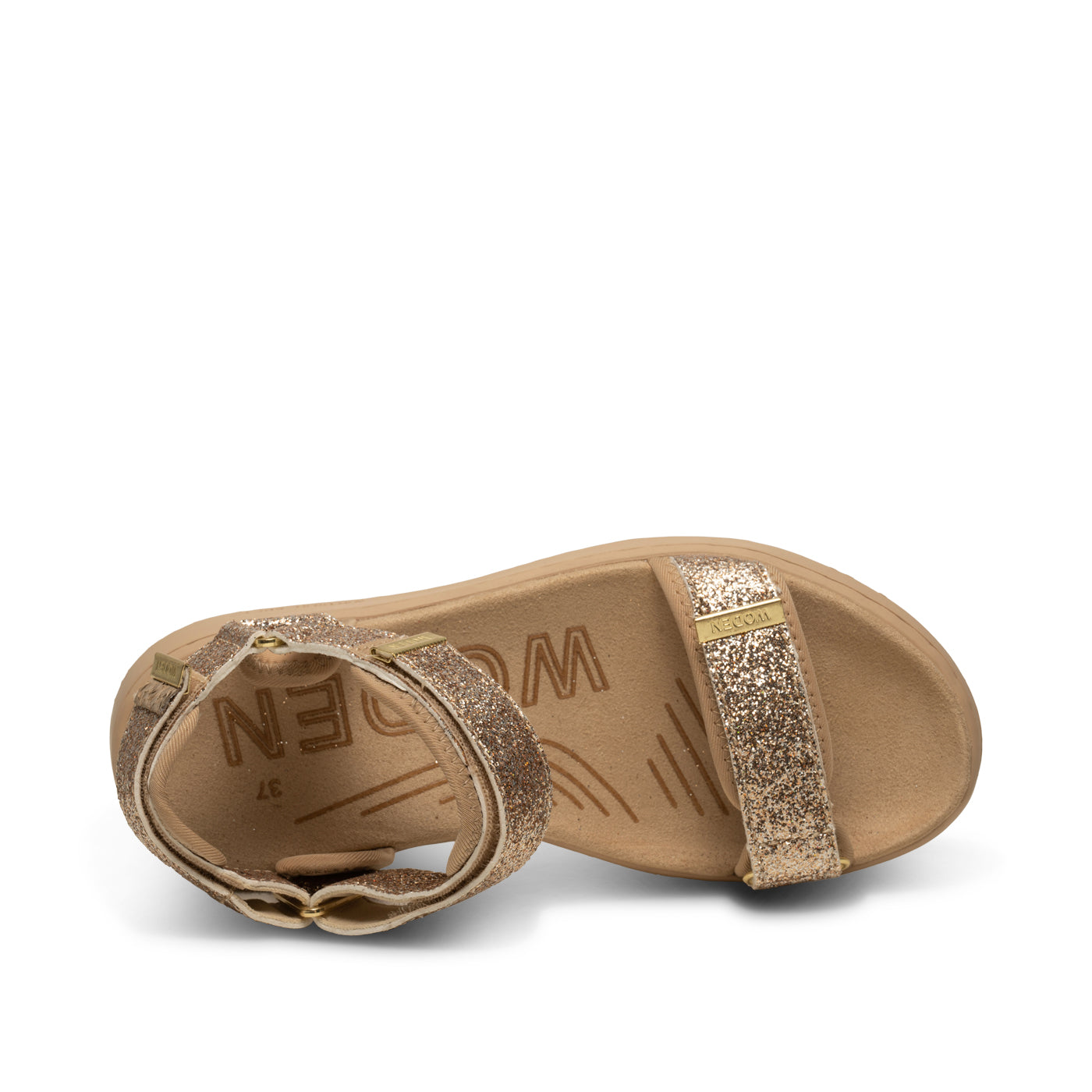 WODEN Line Glitter Sandals 852 Coffee Cream