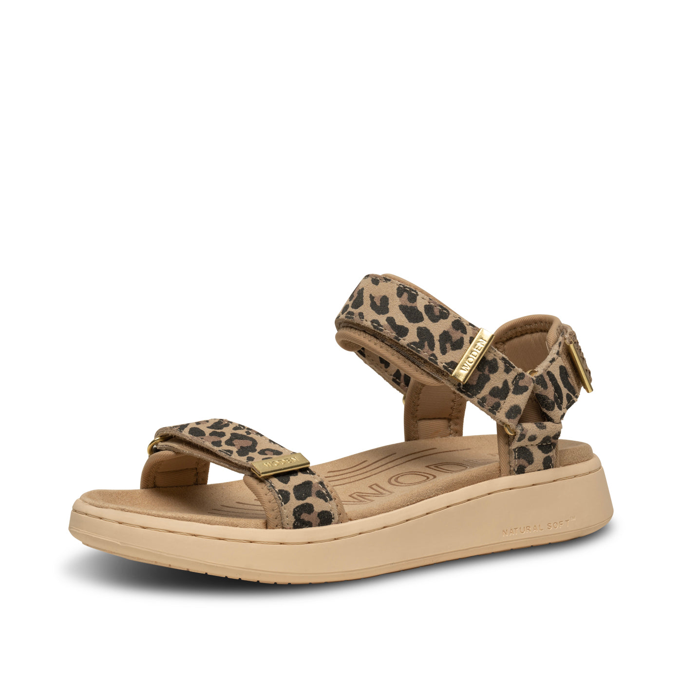 WODEN Line Suede Sandals 327 Leopard