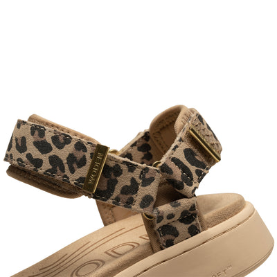 WODEN Line Suede Sandals 327 Leopard