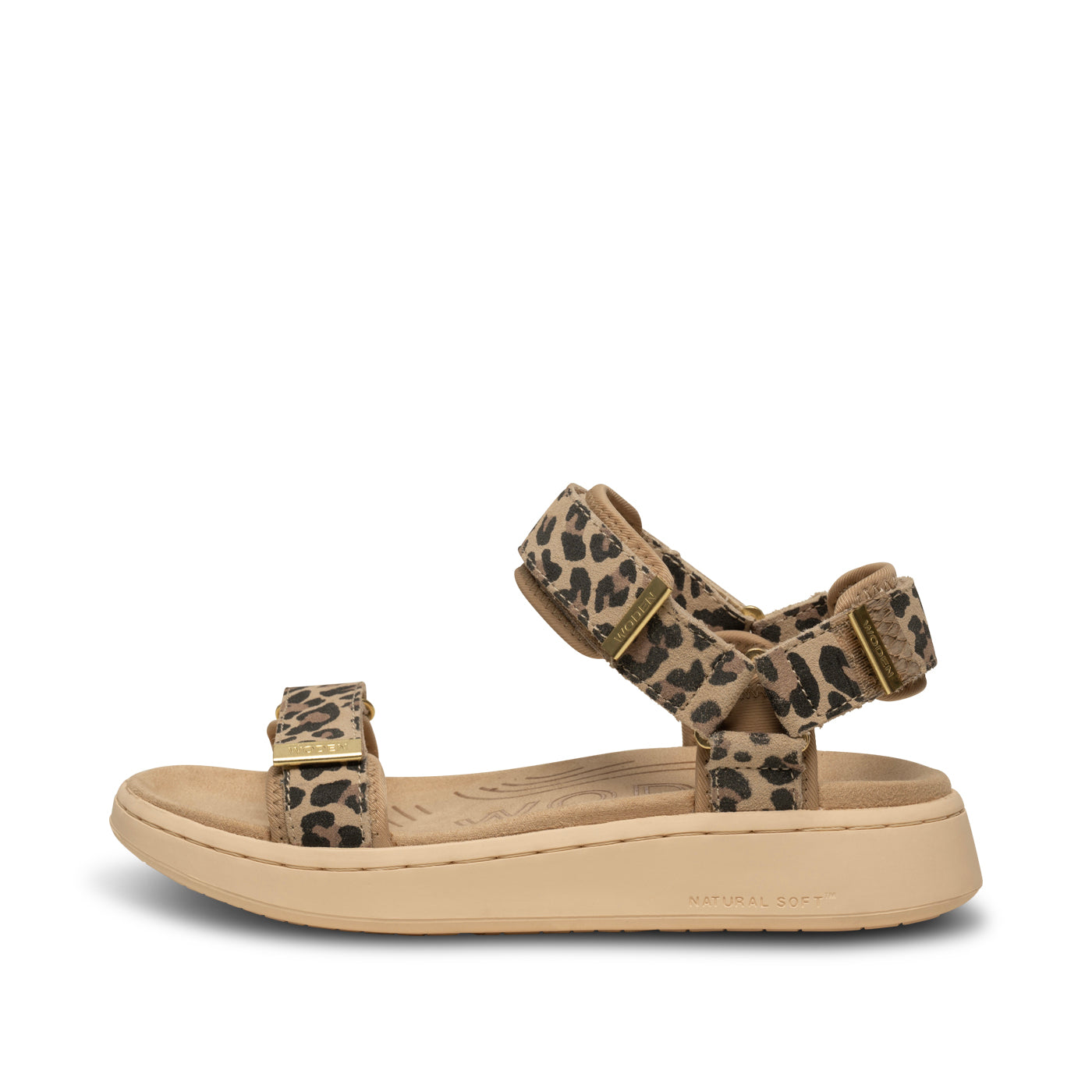 WODEN Line Suede Sandals 327 Leopard