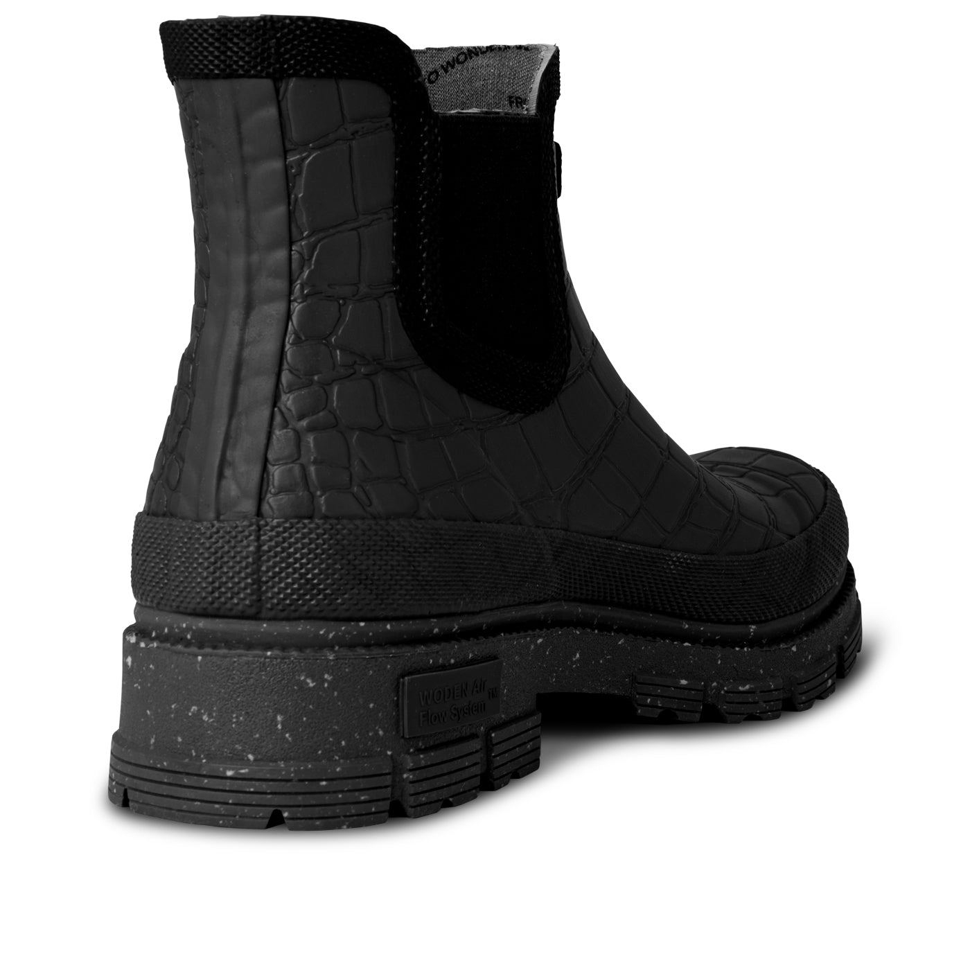 WODEN Liv Croco Waterproof Rubber Boots 020 Black