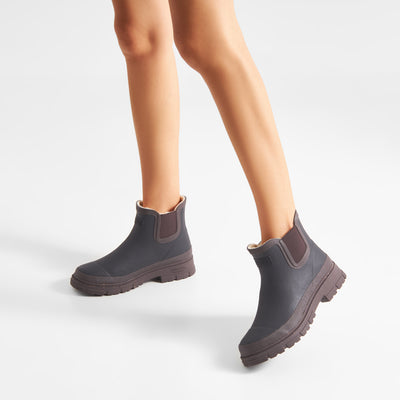 WODEN Liv Warm Waterproof Rubber Boots 352 Black/Chocolate