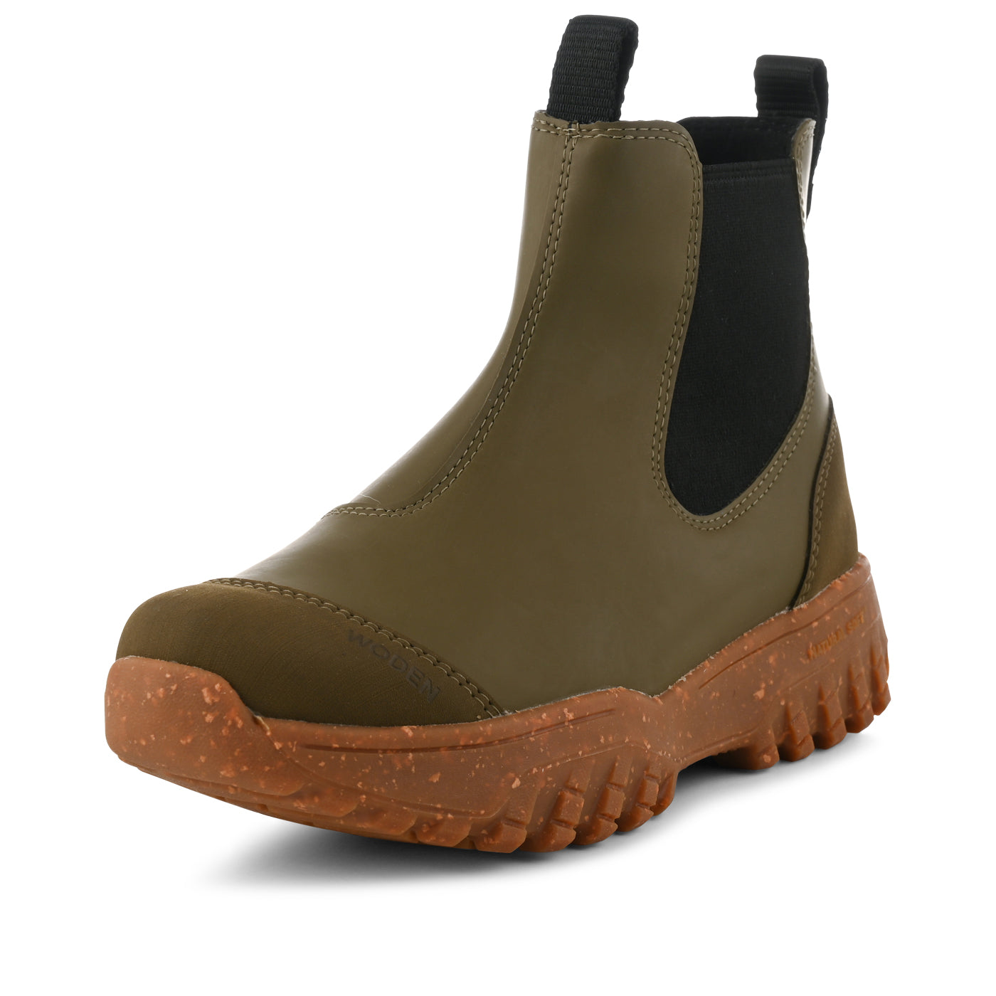 WODEN Magda Track Waterproof Rubber Boots 877 Dark Olive/Gum