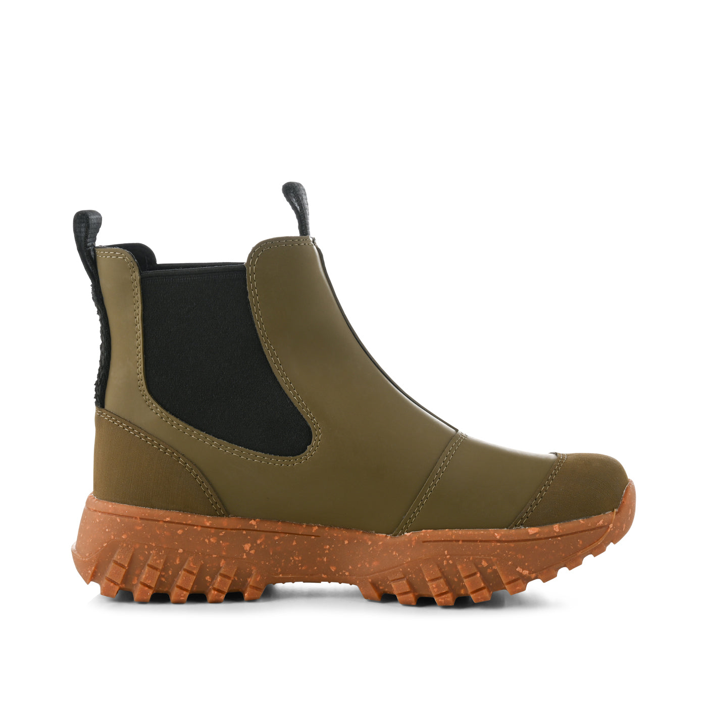 WODEN Magda Track Waterproof Rubber Boots 877 Dark Olive/Gum