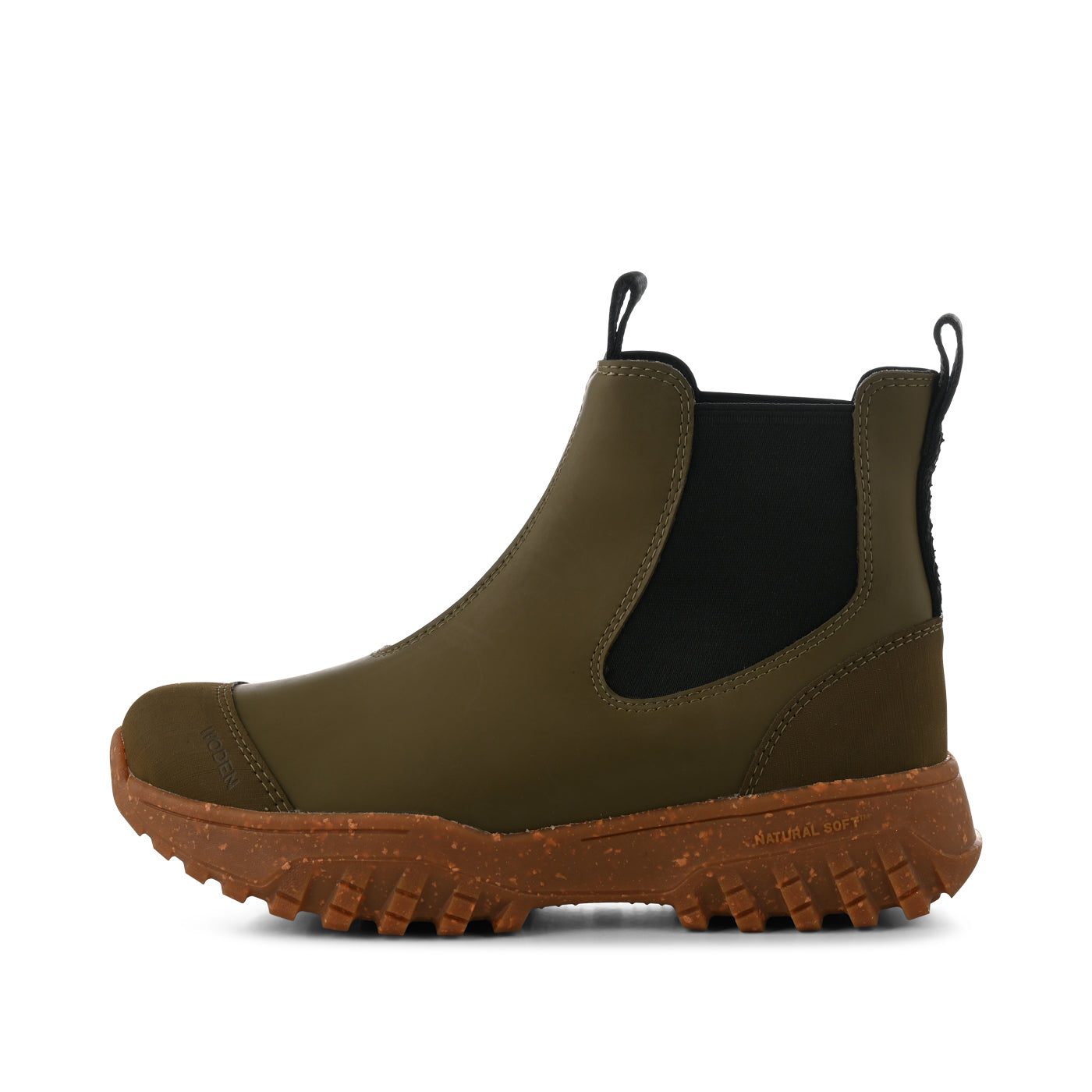 WODEN Magda Track Waterproof Rubber Boots 877 Dark Olive/Gum