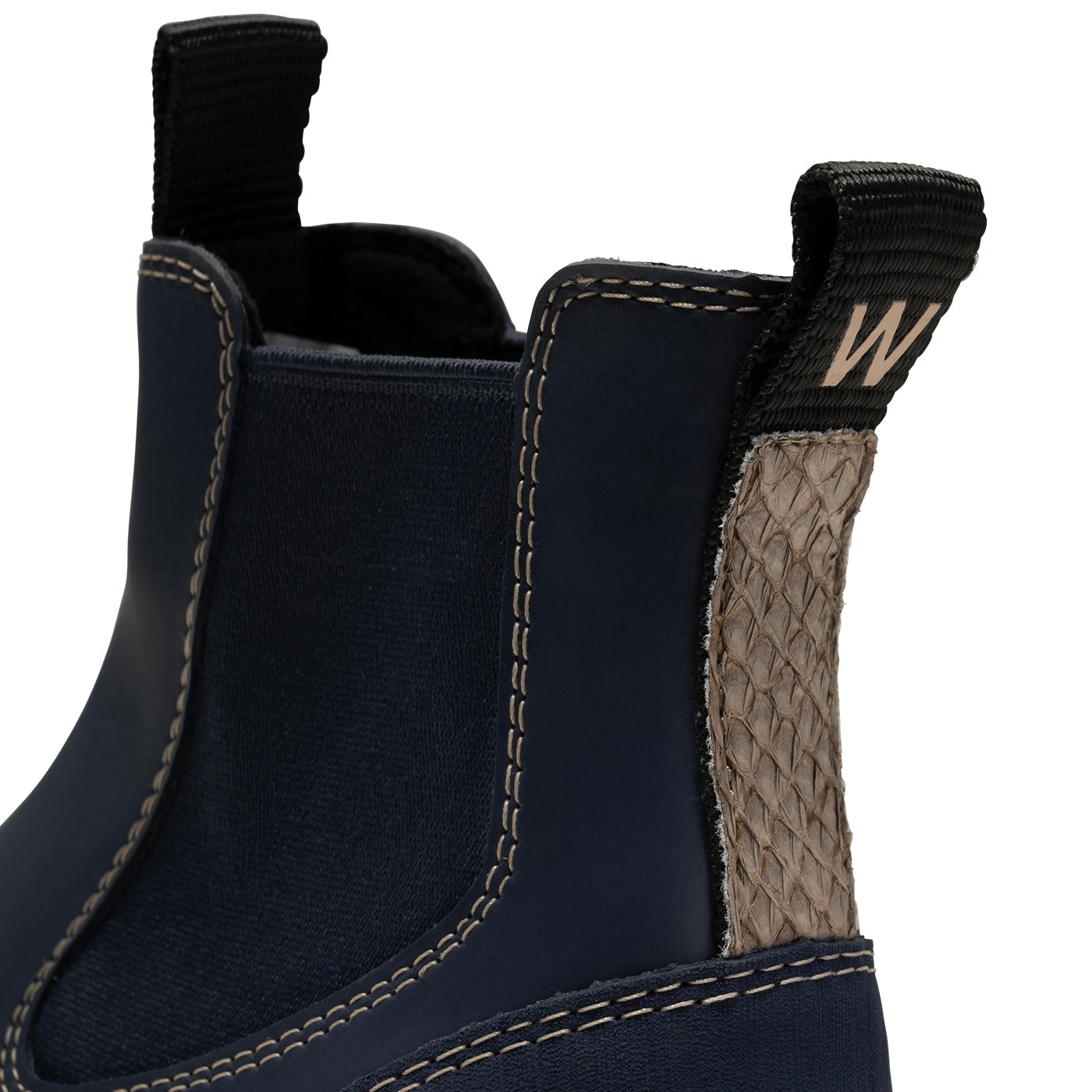 WODEN Magda Track Waterproof Rubber Boots 960 Dark Navy/Coffee Cream