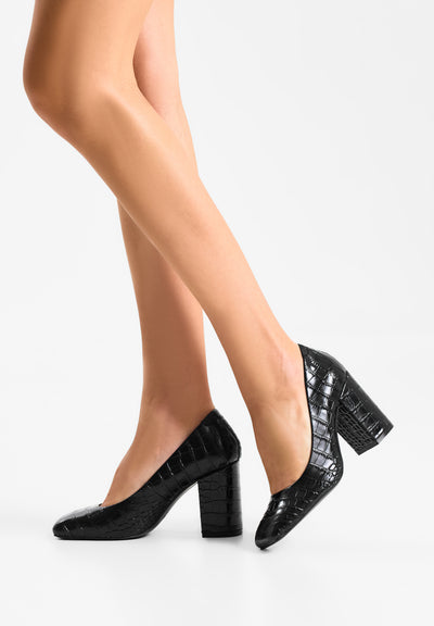 WODEN STB WOMENS Marie Croco Heels 020 Black