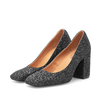 WODEN STB WOMENS Marie Glitter Heels 020 Black