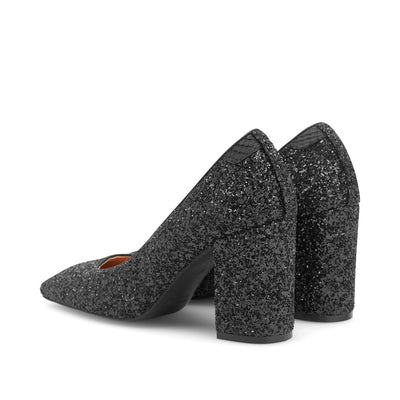 WODEN STB WOMENS Marie Glitter Heels 020 Black