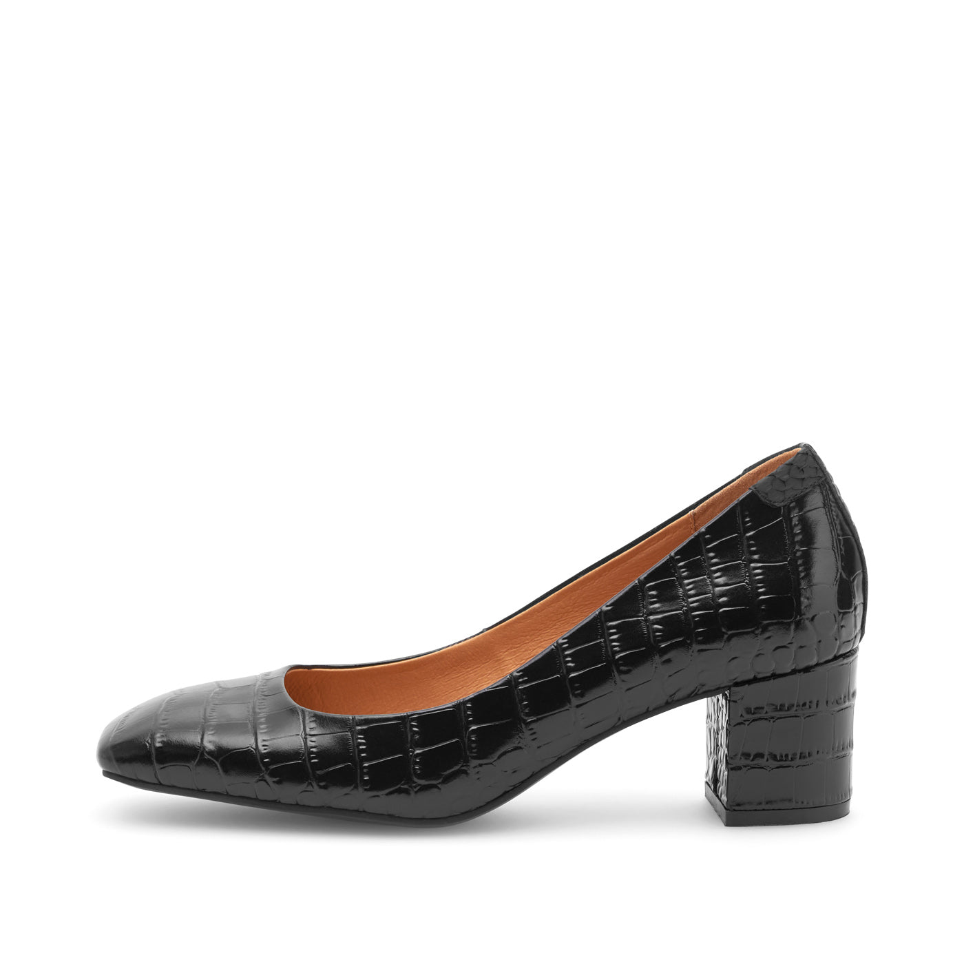 WODEN STB WOMENS Marie Low Croco Heels 020 Black