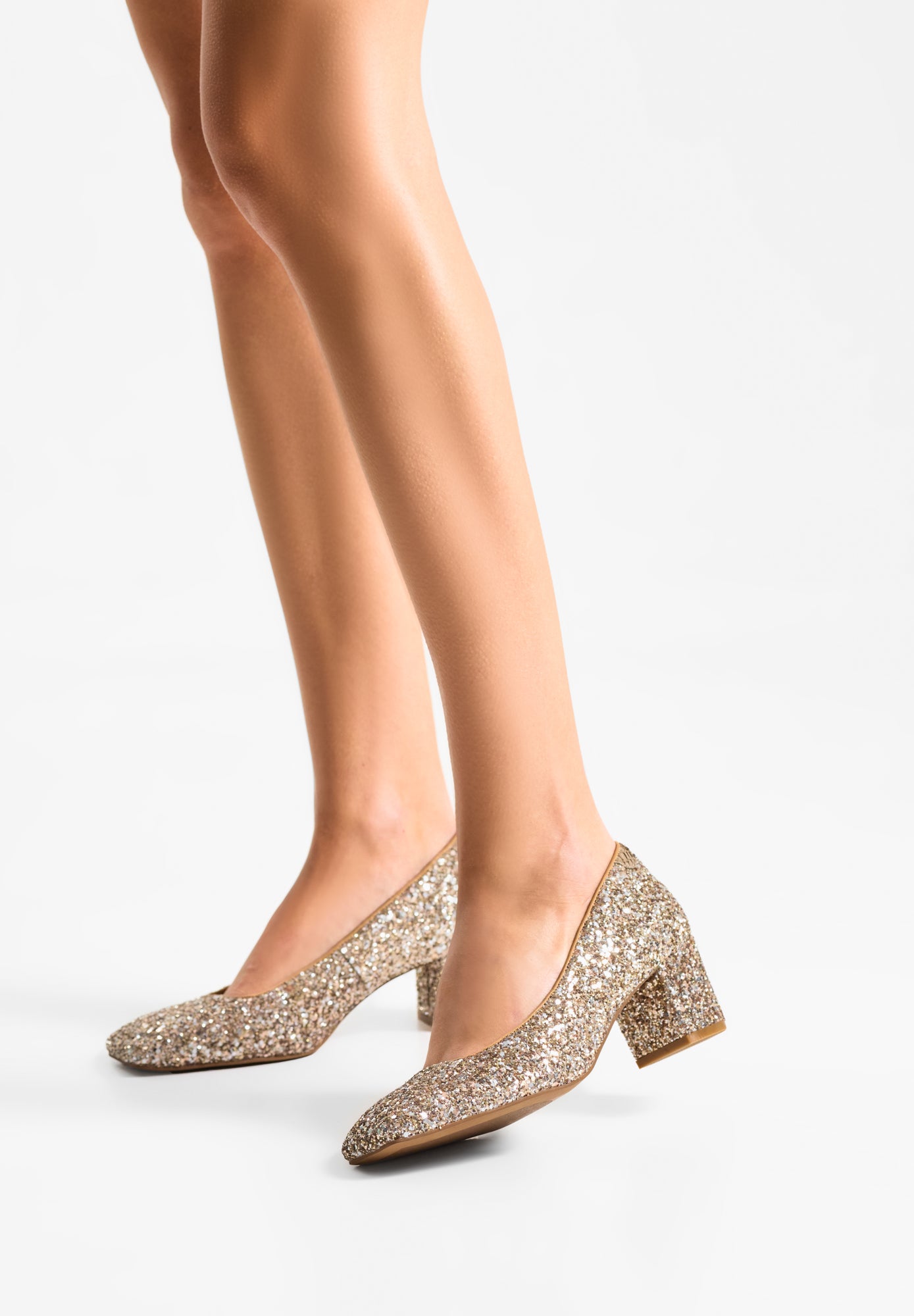WODEN STB WOMENS Marie Low Glitter Heels 763 Multi