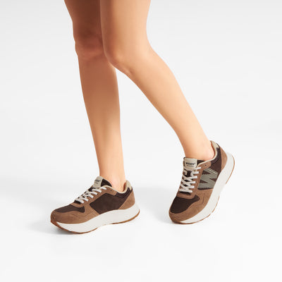 WODEN Mathilde Runner Suede Sneakers 550 Chocolate Multi