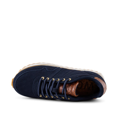 WODEN Nora III Suede Plateau Sneakers 009 Dark Navy