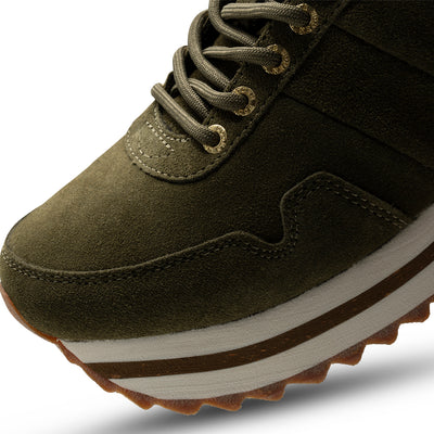 WODEN Nora III Suede Plateau Sneakers 295 Dark Olive