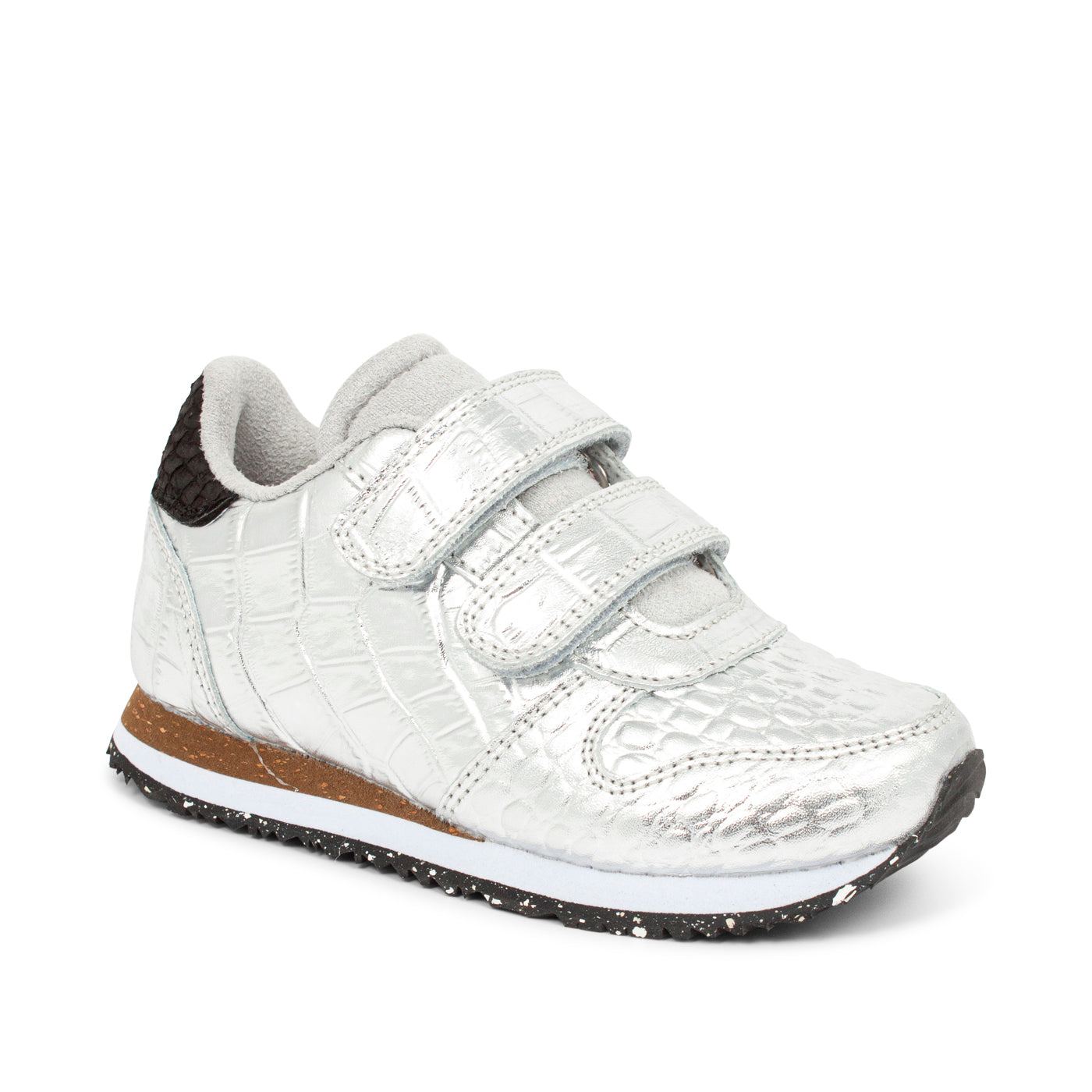 WODEN KIDS Sandra Croco Shiny Sneakers 039 Silver