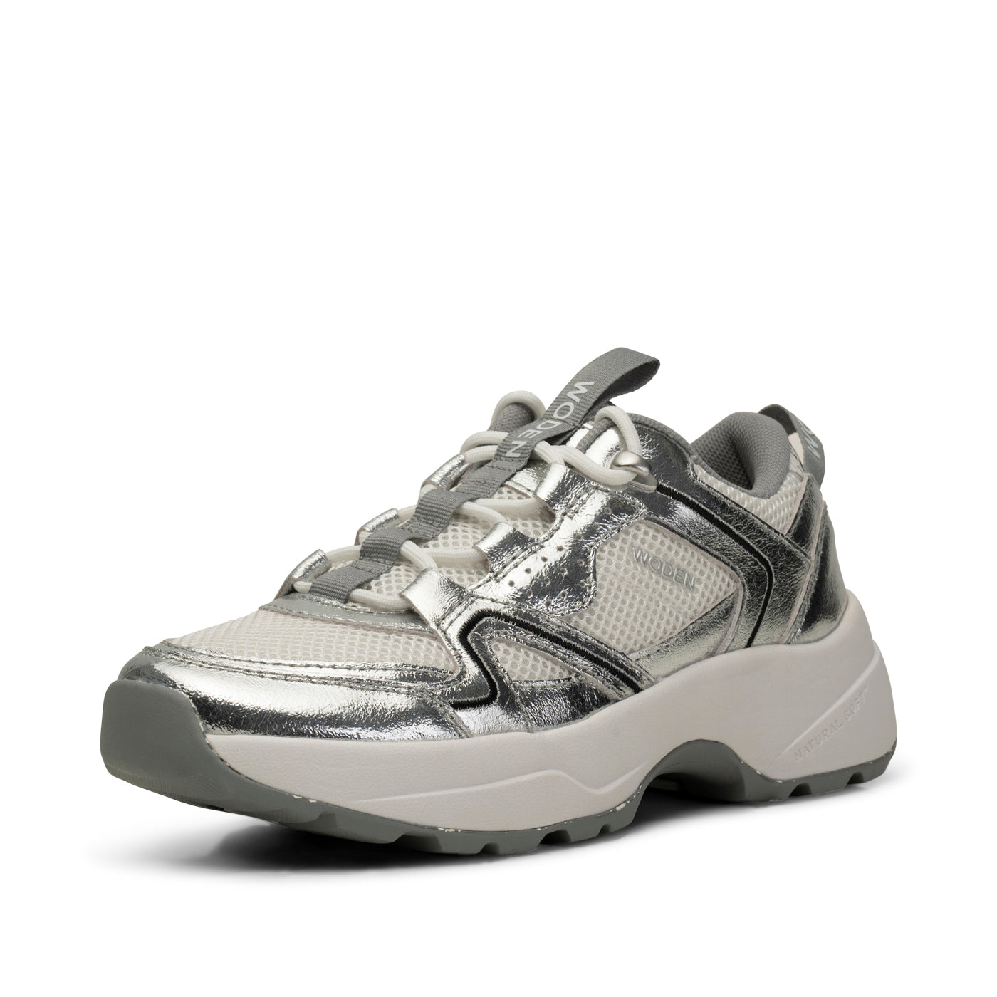 WODEN Sif Metallic Sneakers 511 Blanc de Blanc