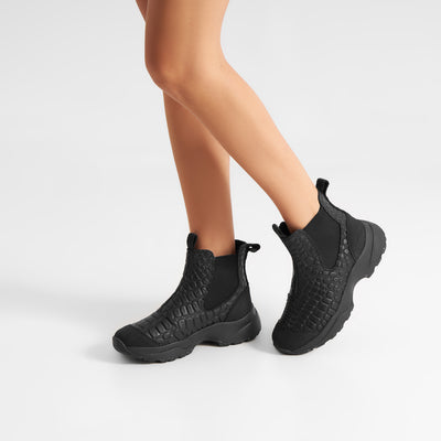 WODEN Siri Croco Waterproof Rubber Boots 020 Black