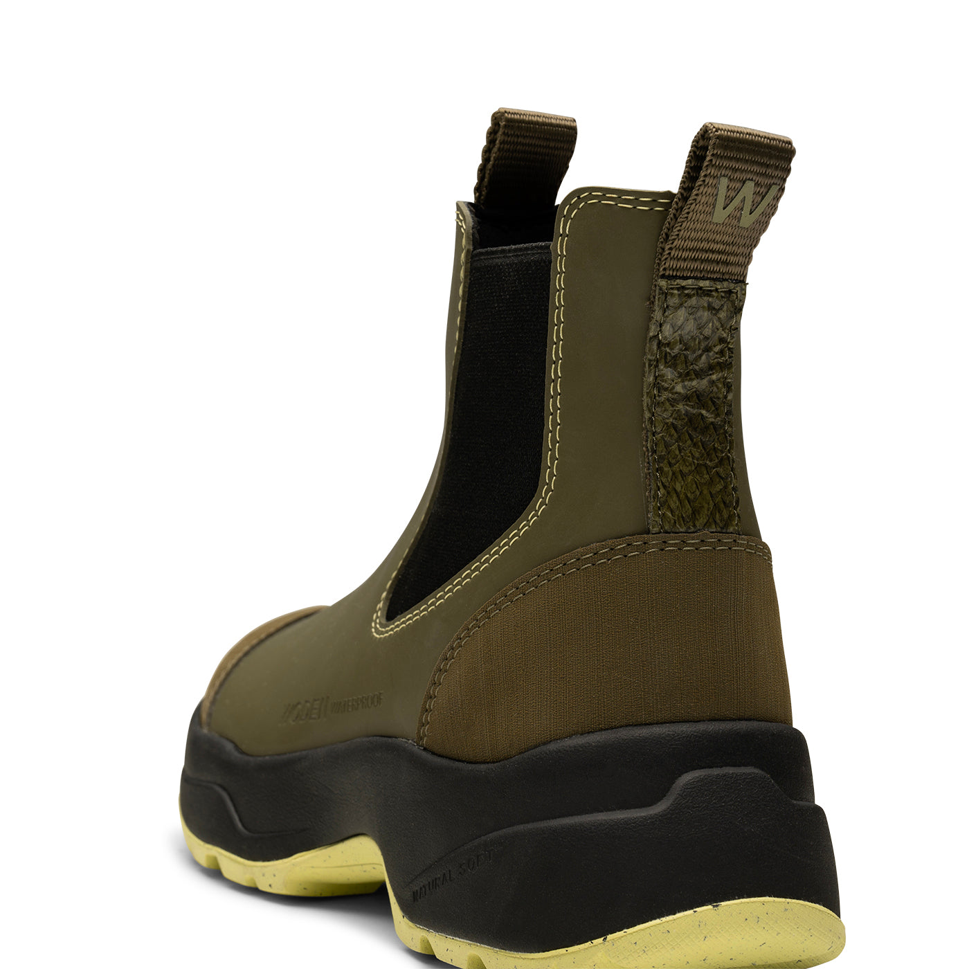 WODEN Siri Waterproof Rubber Boots 1001 Dark Olive/Pale Lime