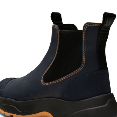 WODEN Siri Waterproof Rubber Boots 1002 Dark Navy/Papaya