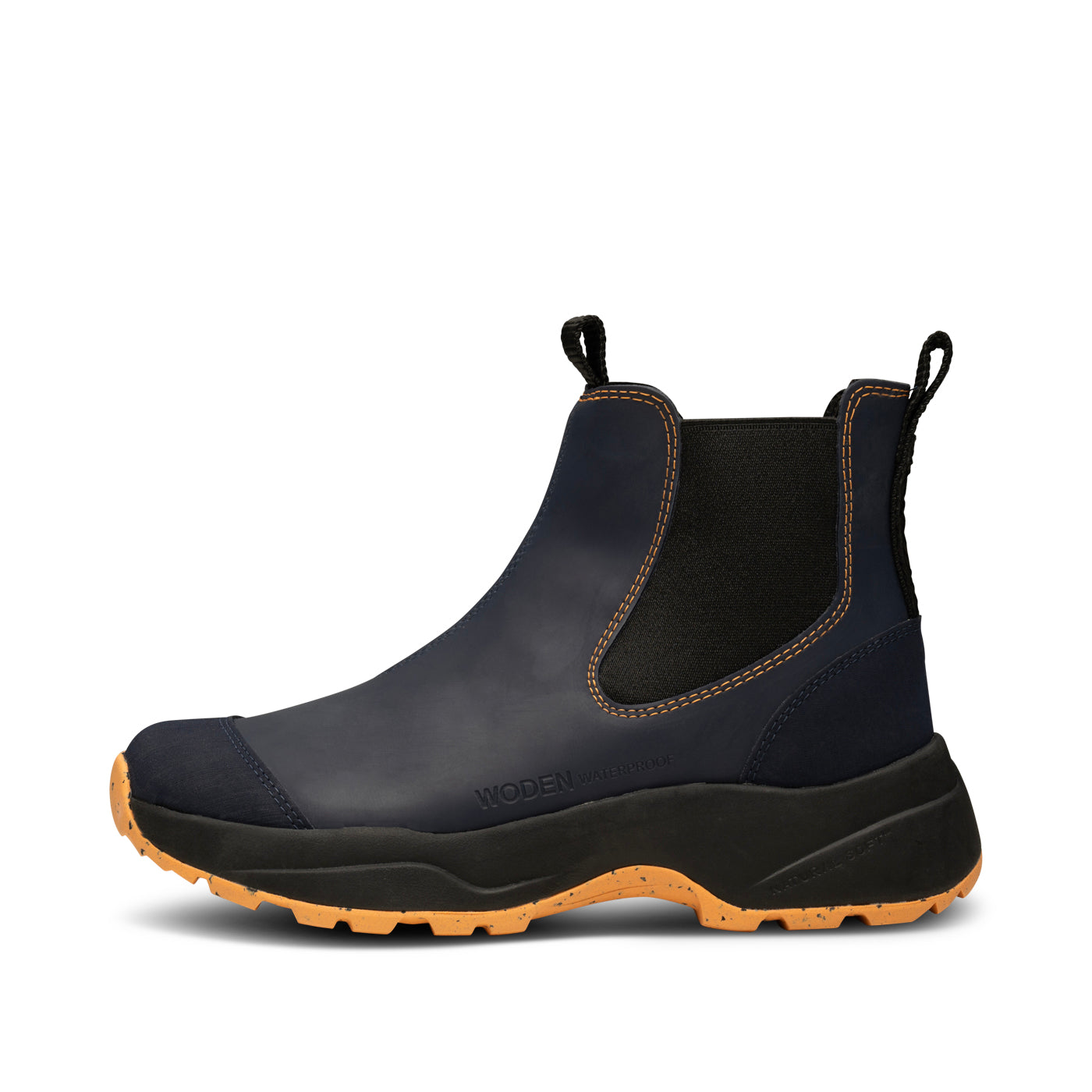 WODEN Siri Waterproof Rubber Boots 1002 Dark Navy/Papaya