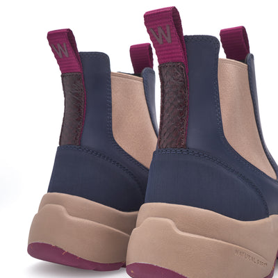 WODEN Siri Waterproof Rubber Boots 286 Dark Navy/Taupe