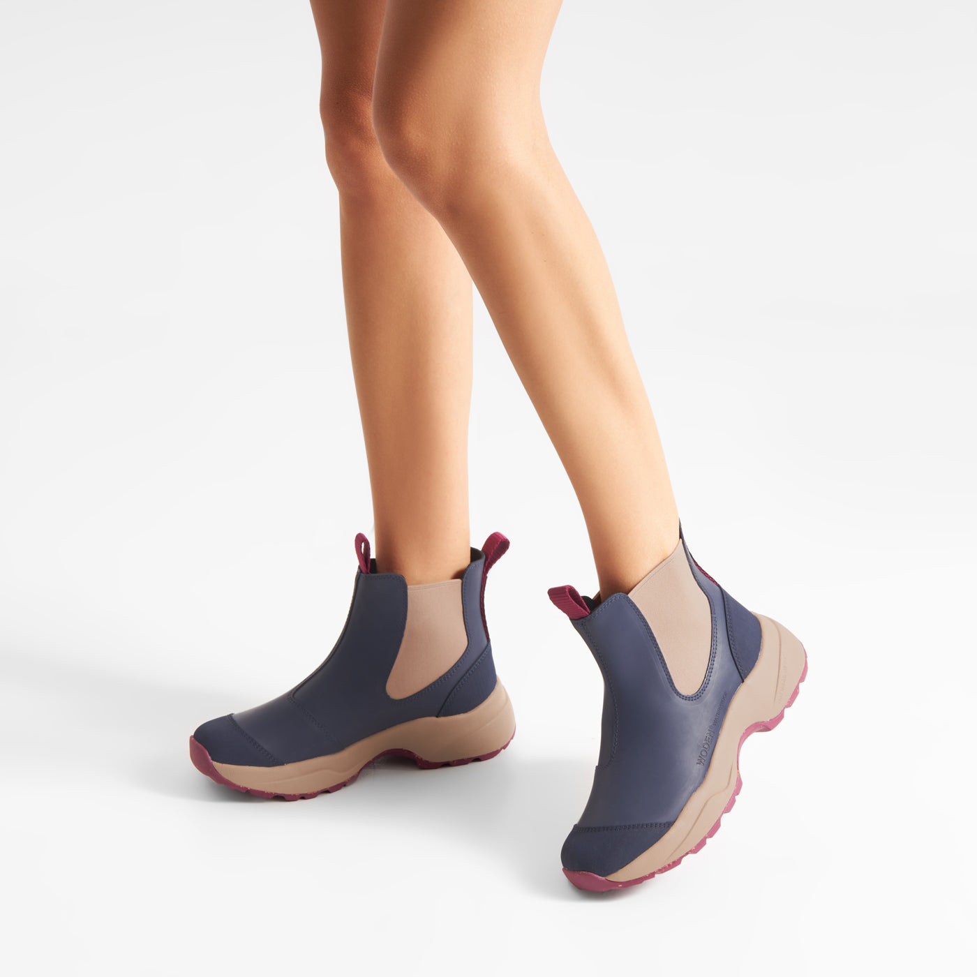 WODEN Siri Waterproof Rubber Boots 286 Dark Navy/Taupe