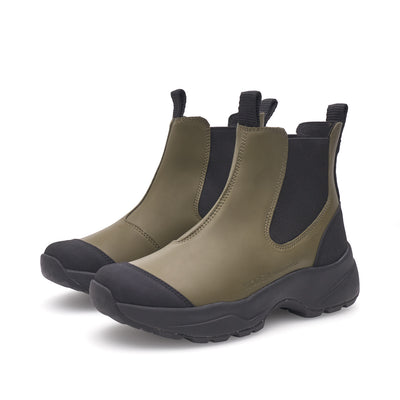 WODEN Siri Waterproof Rubber Boots 786 Dark Olive/Black