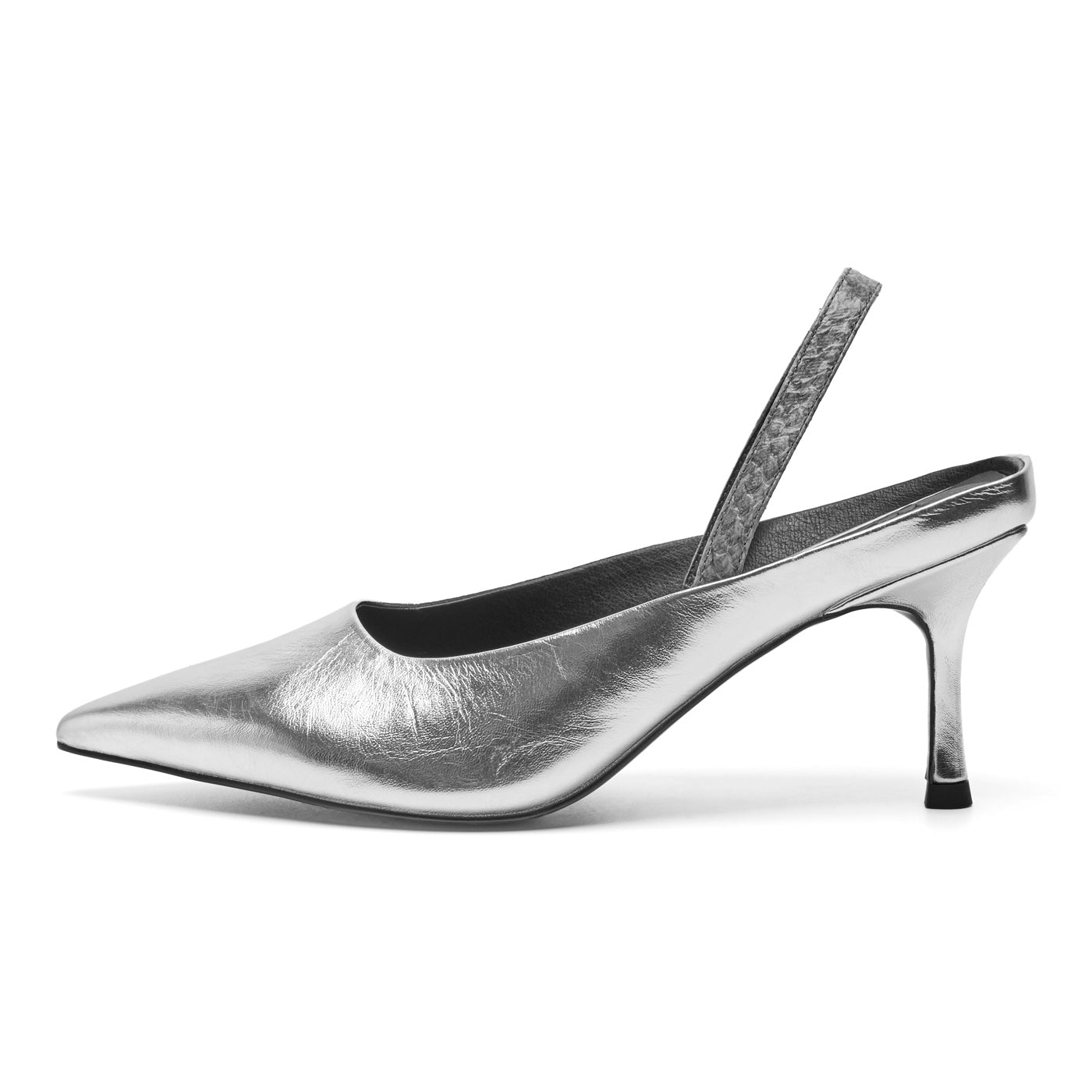 WODEN STB WOMENS Sophie Metallic Heels 039 Silver