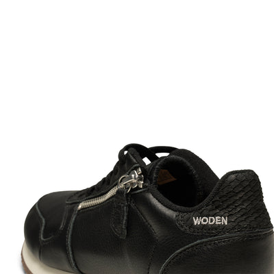 WODEN Ydun Leather Zipper Sneakers 020 Black