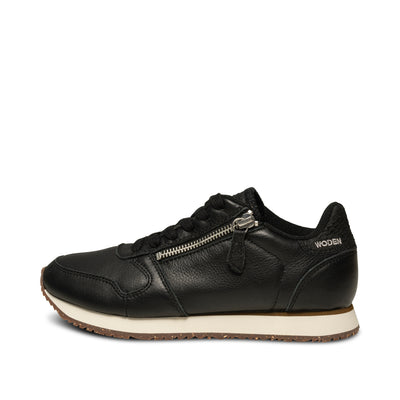 WODEN Ydun Leather Zipper Sneakers 020 Black