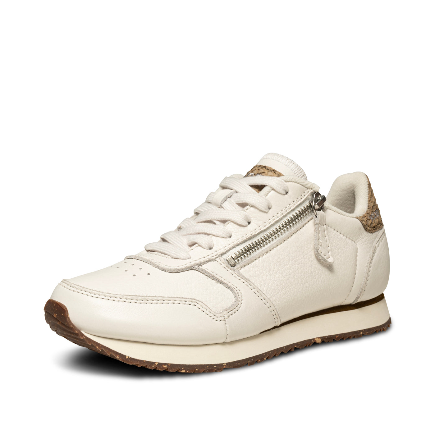 WODEN Ydun Leather Zipper Sneakers 511 Blanc de Blanc