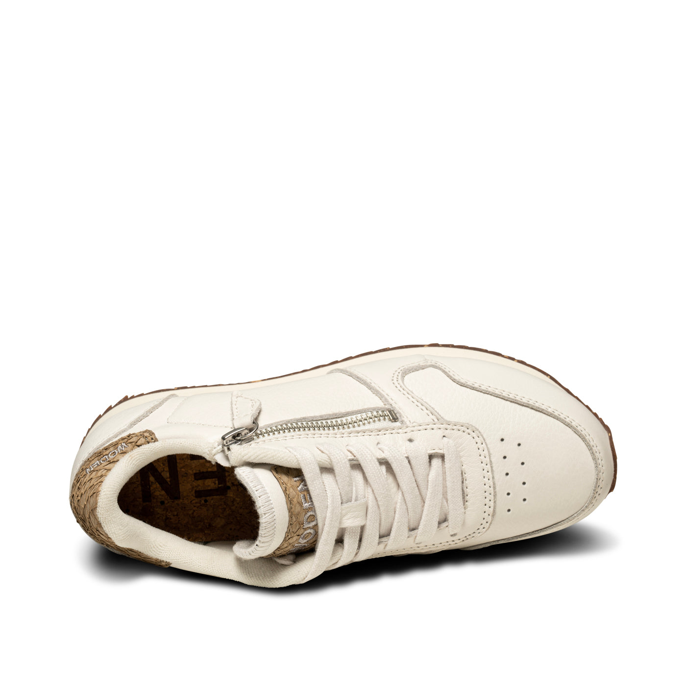 WODEN Ydun Leather Zipper Sneakers 511 Blanc de Blanc