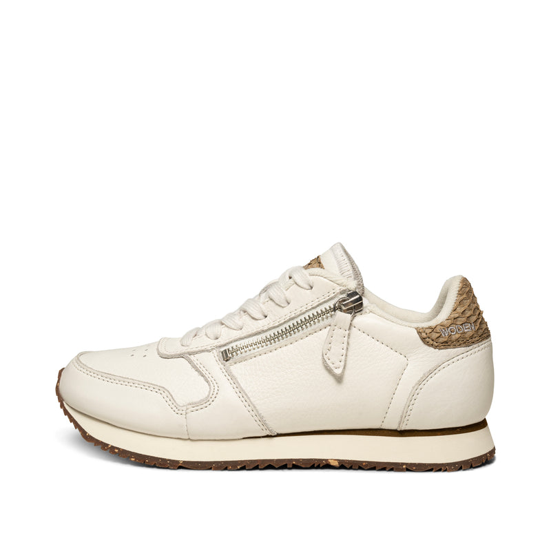 WODEN Ydun Leather Zipper Sneakers 511 Blanc de Blanc