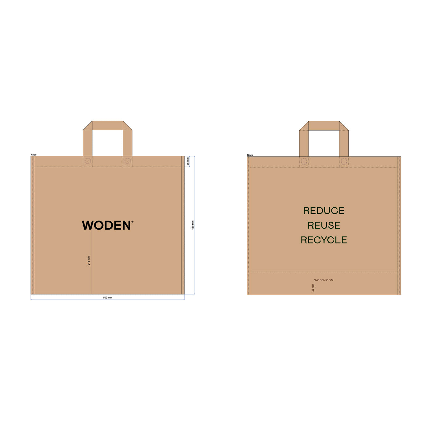 POS Materials WODEN shoppingbag Large POS 705 Beige