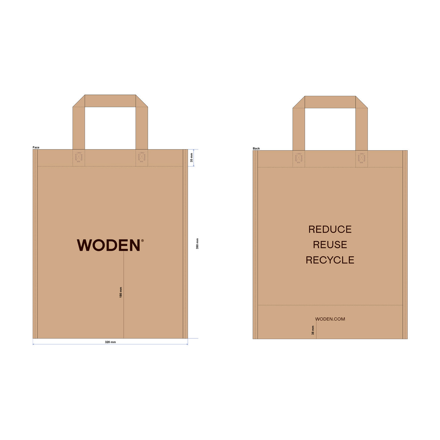 POS Materials WODEN shoppingbag Small POS 705 Beige